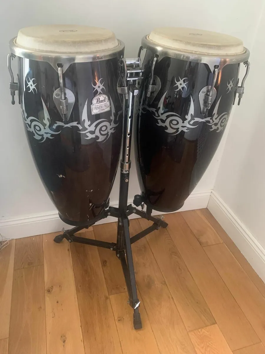Pair of Congas and Stand
