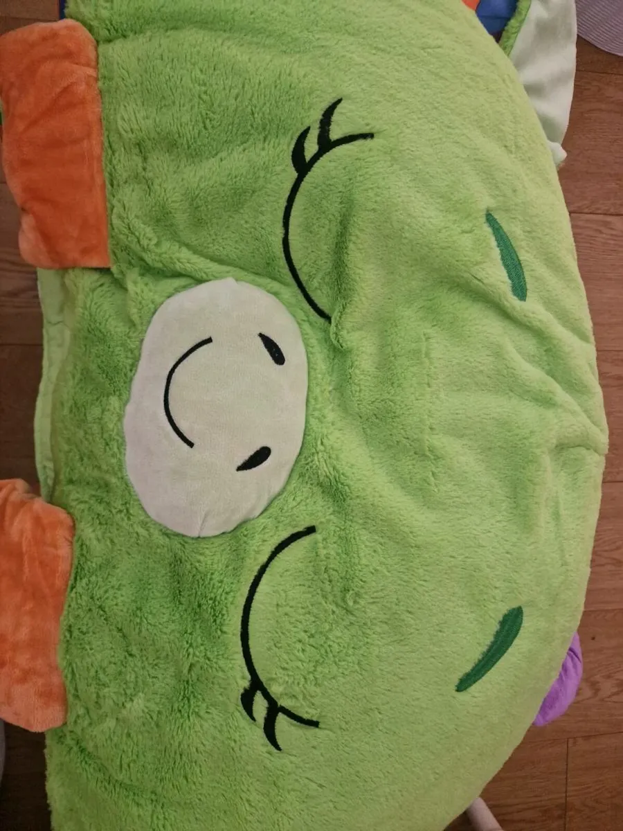 Green Dragon 2-in-1 Large Plush Sleeping Bag - Image 1