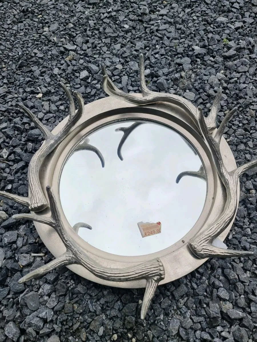 Mirror / Stag Antler Steel and Nickel Finish Wall - Image 1