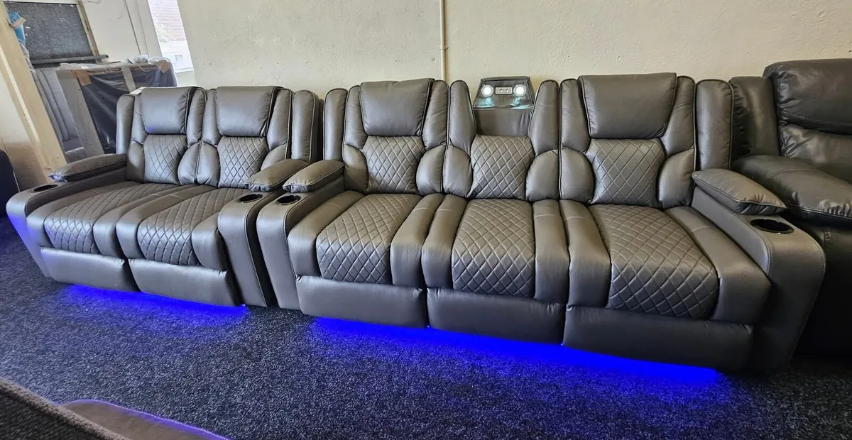 Electric Real Leather Orlando Recliner Sofa Set - Image 1