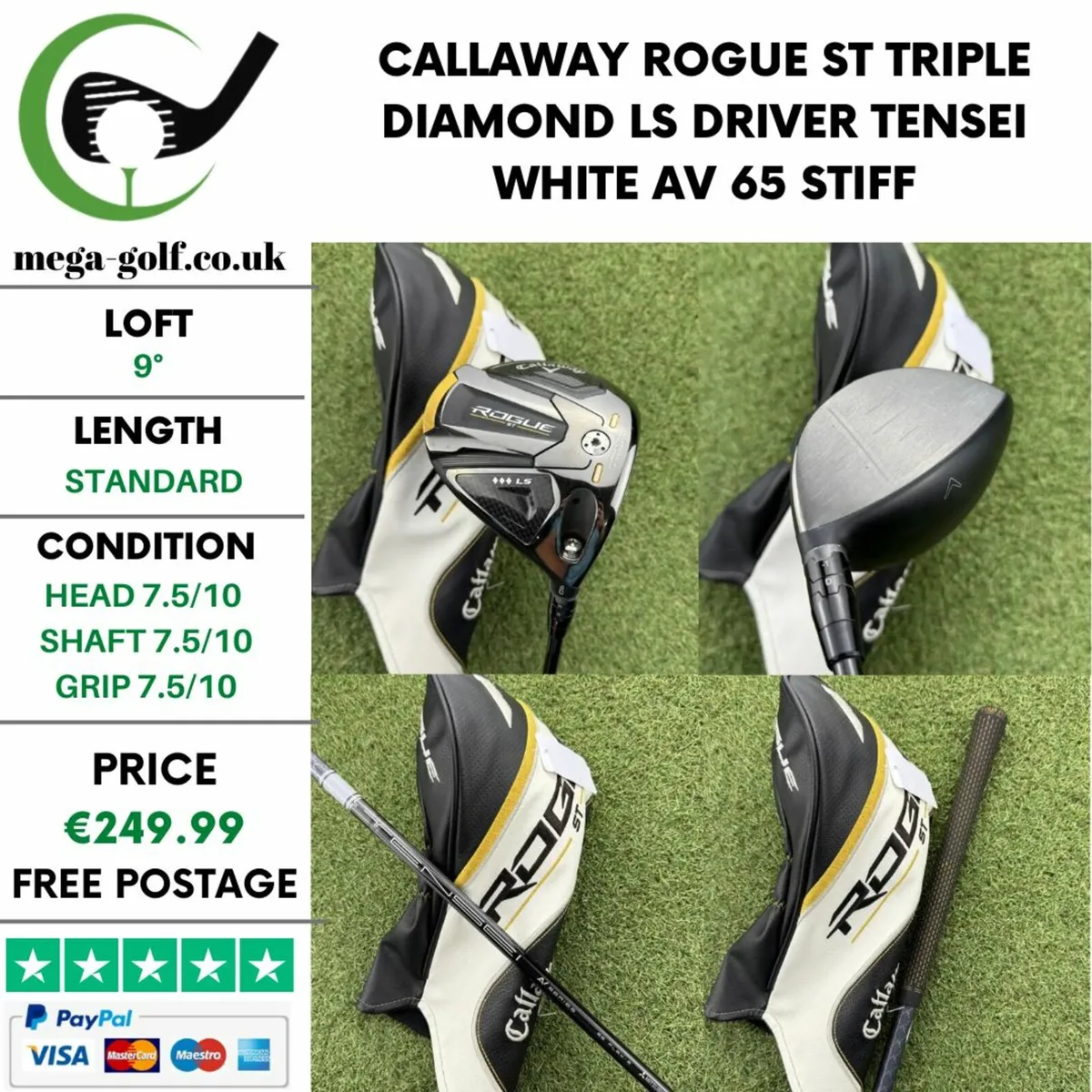 CALLAWAY ROGUE ST TRIPLE DIAMOND LS DRIVER / 9° - Image 1
