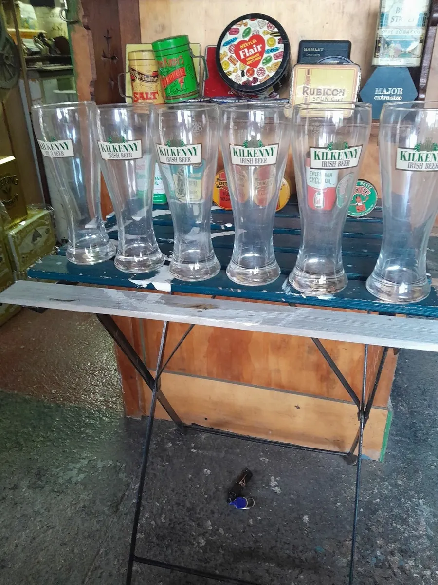 Six  kilkenny  irish beer  pint glasses - Image 1