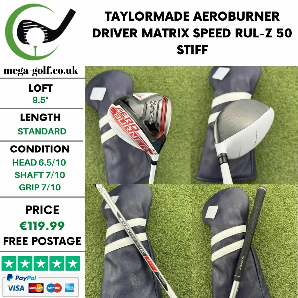 TAYLORMADE AEROBURNER DRIVER / 9.5° / STIFF - Image 1