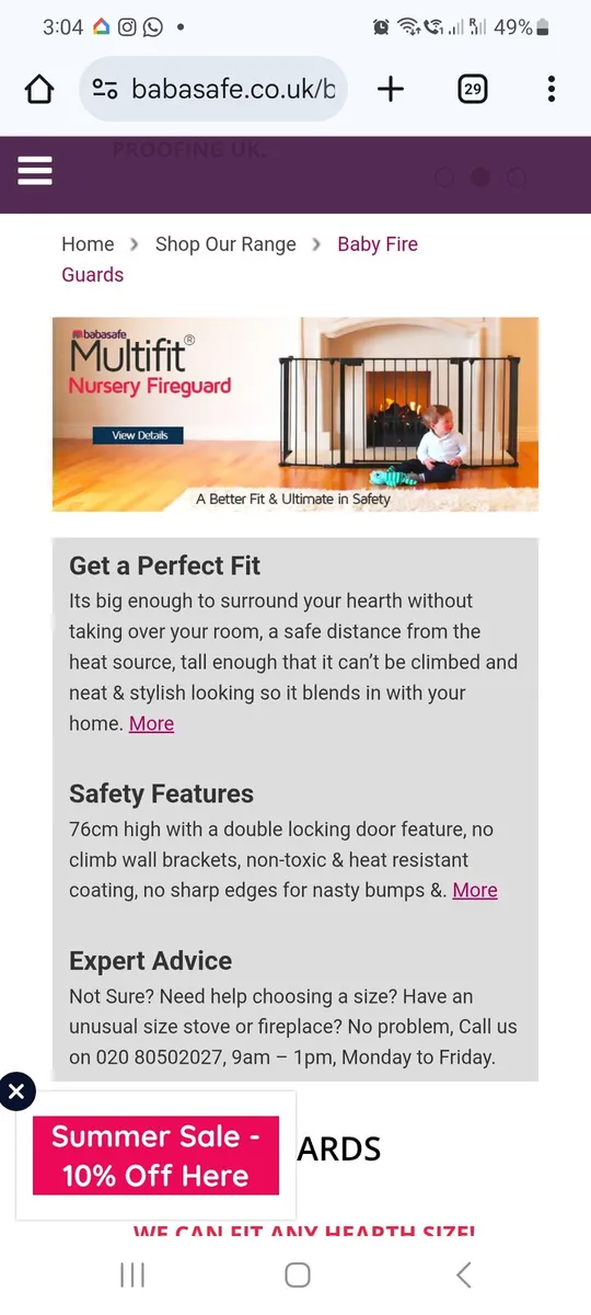 Babasafe Multifit Baby Fireguard - Image 1