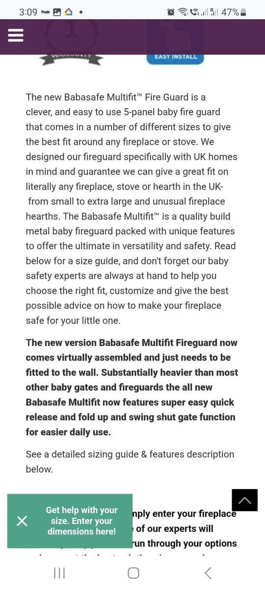 Babasafe Multifit Baby Fireguard - Image 2