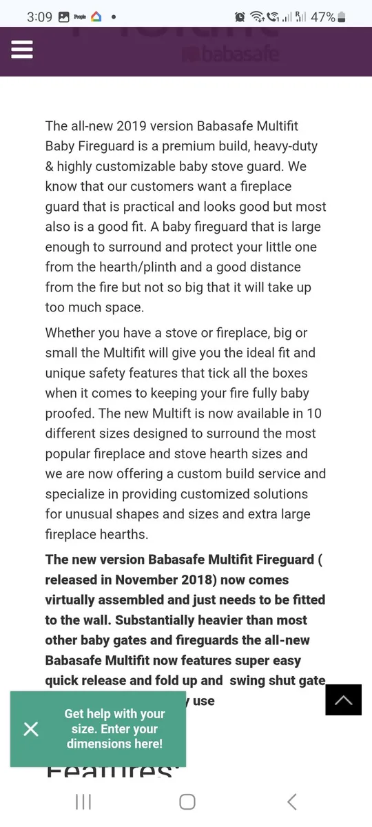 Babasafe Multifit Baby Fireguard - Image 3