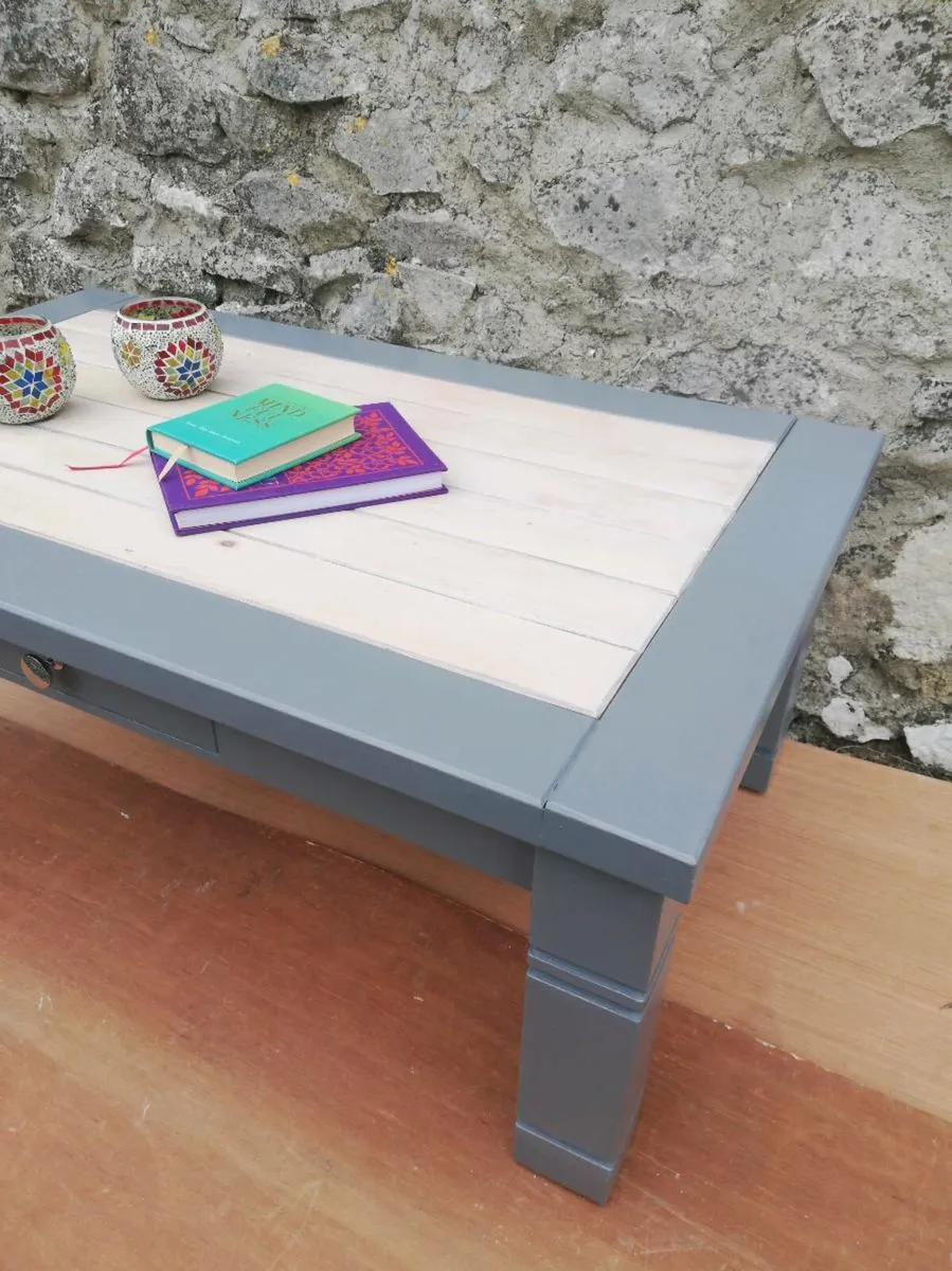 Solid wood coffee table newly restyled - Image 2