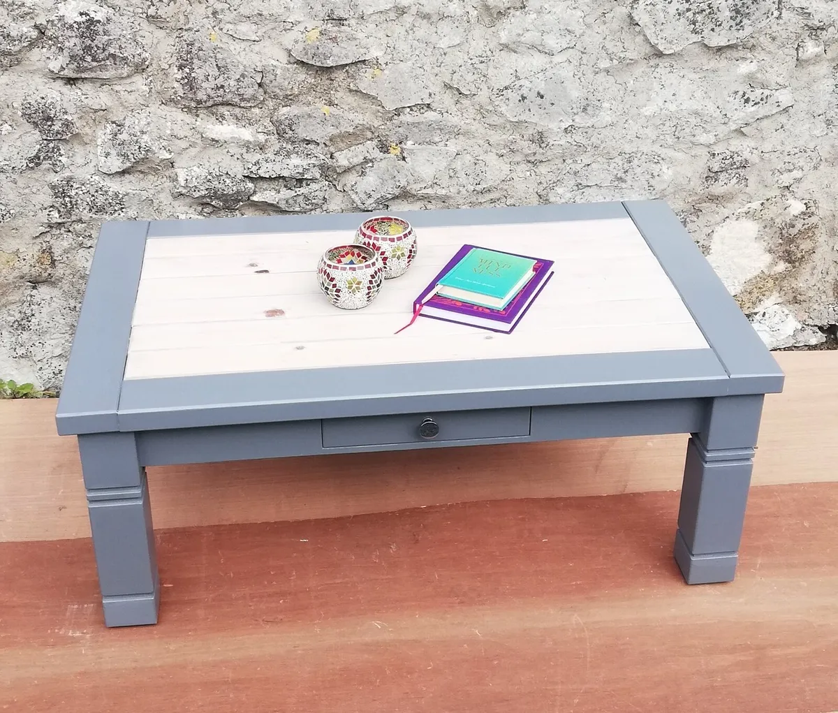 Solid wood coffee table newly restyled - Image 1