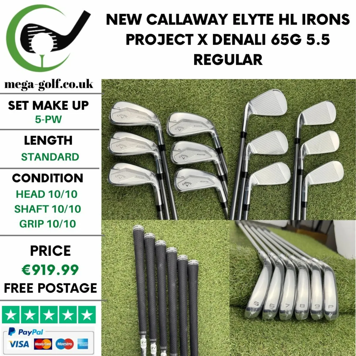 NEW CALLAWAY ELYTE HL IRONS / 5-PW / REGULAR - Image 1