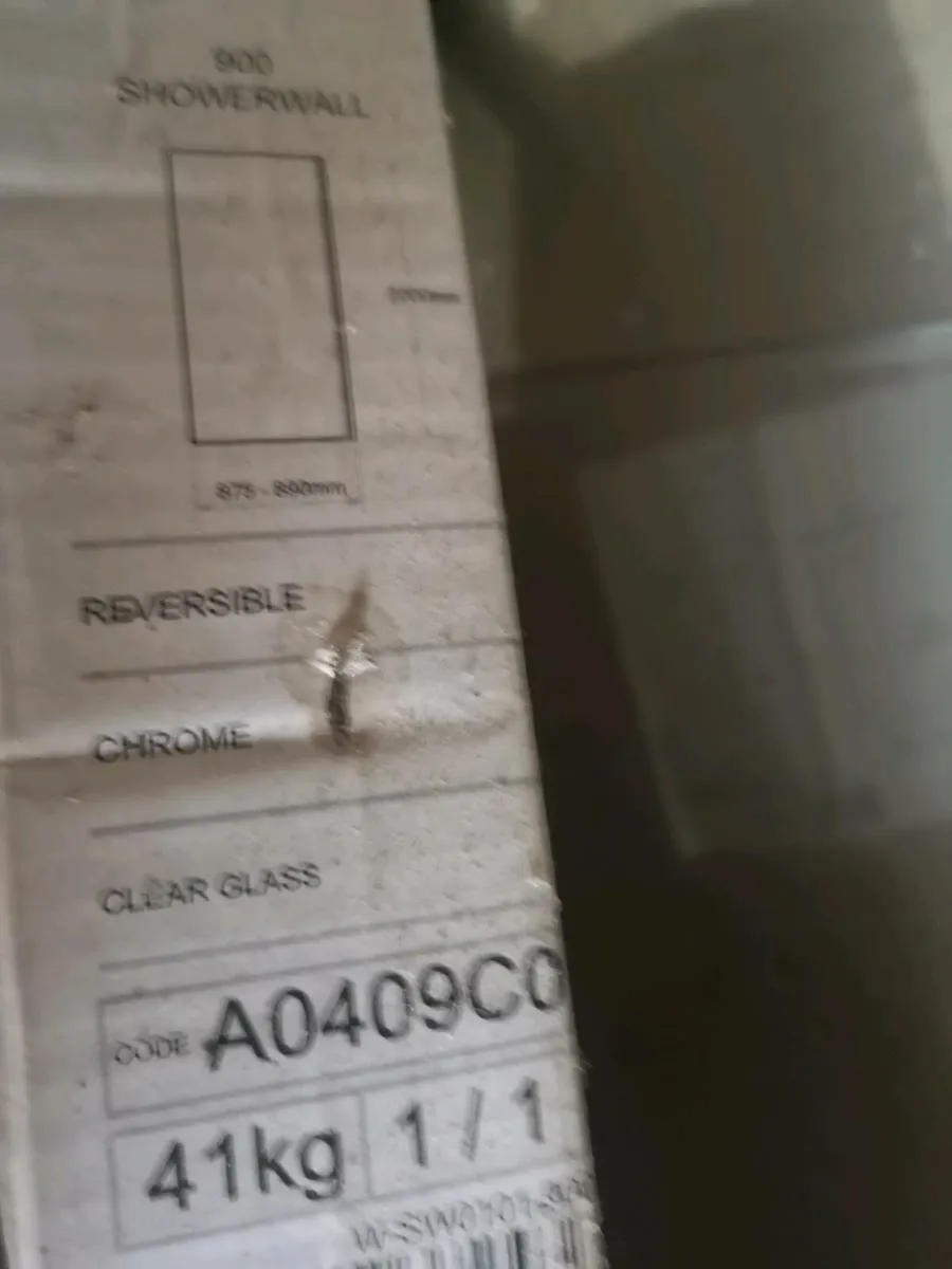 Wet room glass shower wall 900 - Image 2