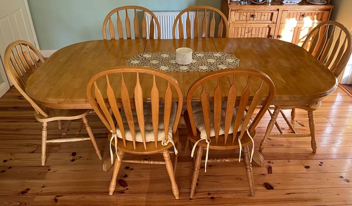 Dining table and six chairs - Image 2