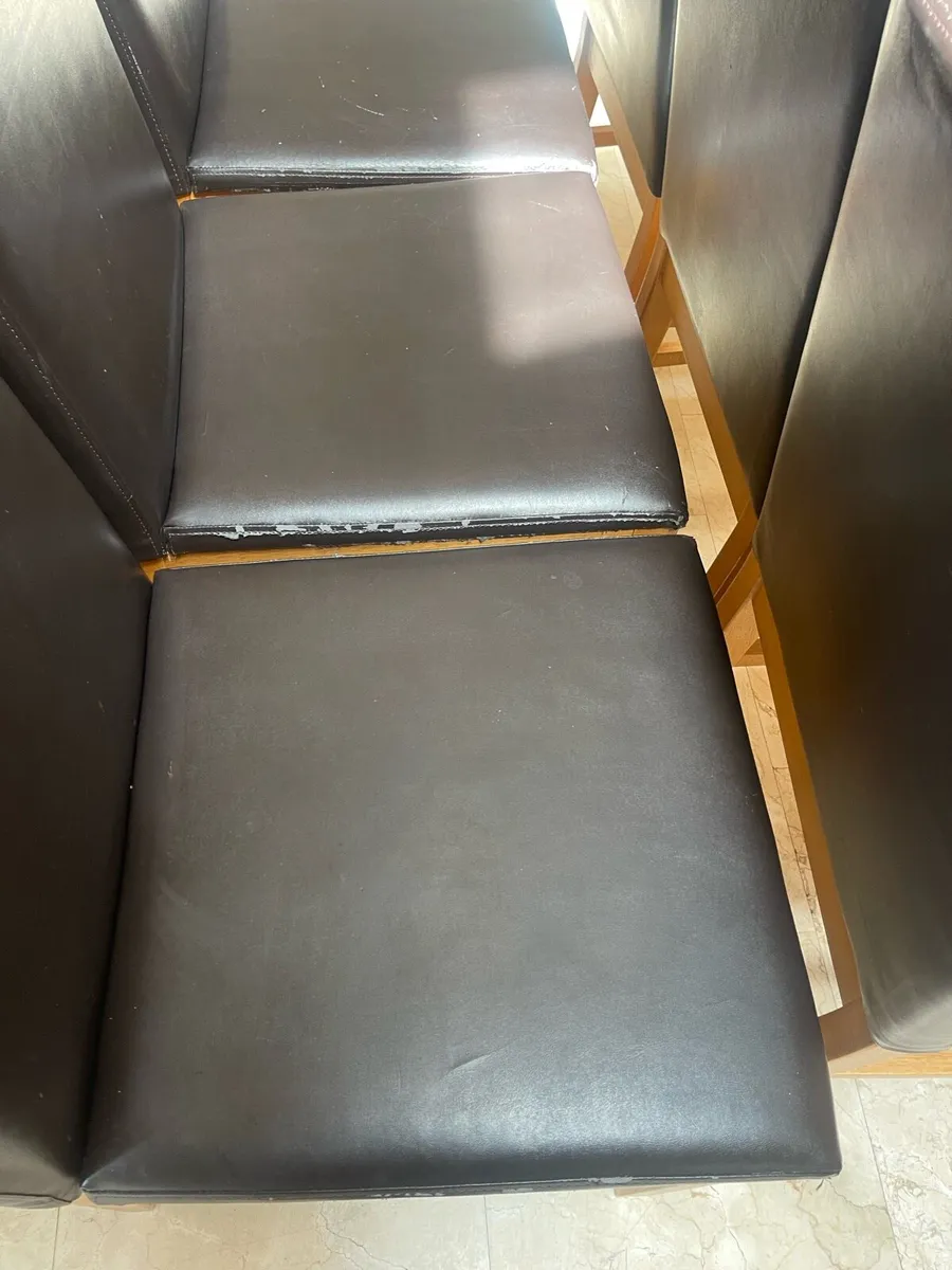 6 x Leather Clad Kitchen Dining Chairs - Deliver - Image 3