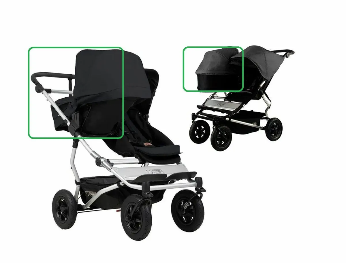 MB Duet carrycot pram and rear seat - Image 4