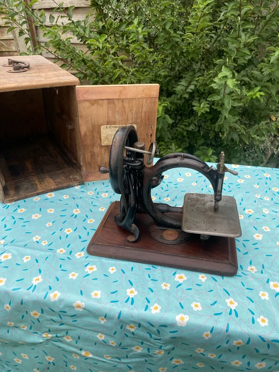 Willcox & Gibbs antique sewing machine and case - Image 1