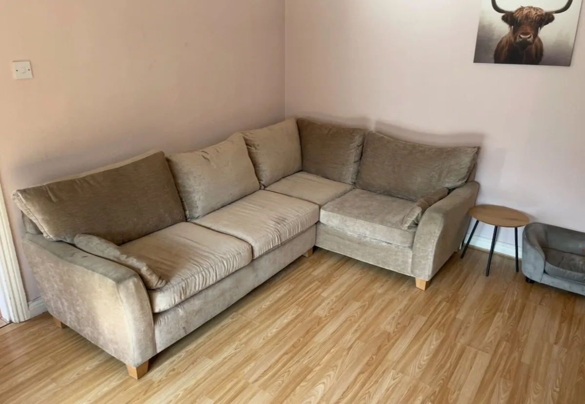 Corner couch & armchair & ottoman - Image 1
