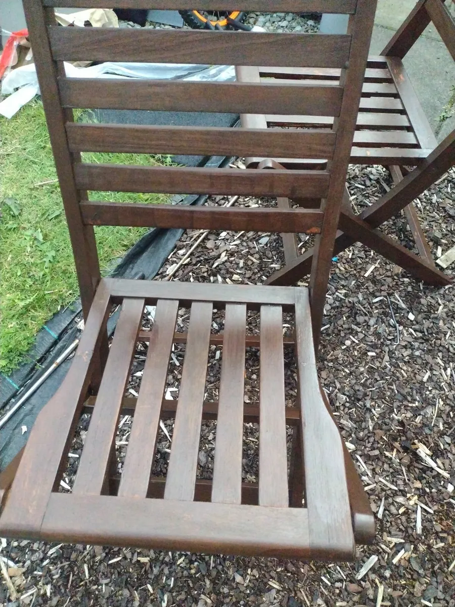 2 Foldup wooden garden/patio chairs - Image 4