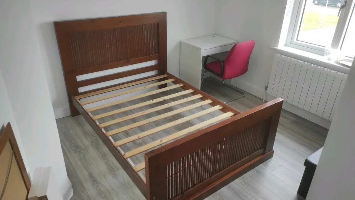 Solid wood double bed frame - Image 3