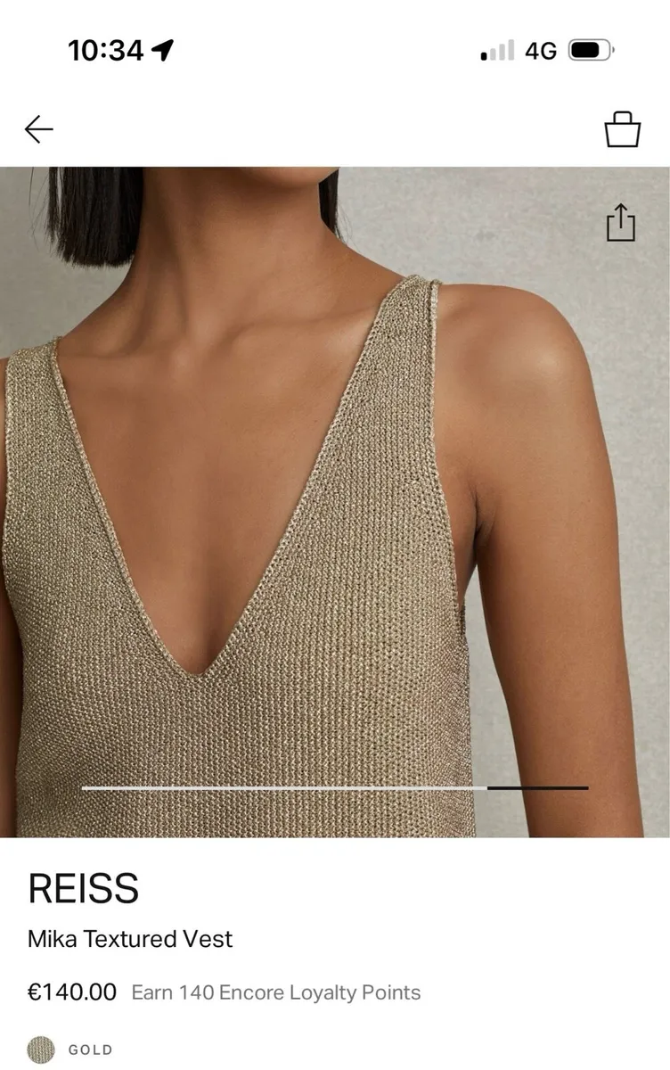 Reiss Gold Top - Image 2