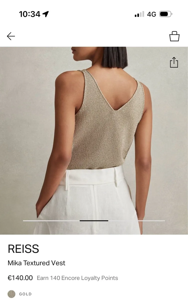 Reiss Gold Top - Image 3