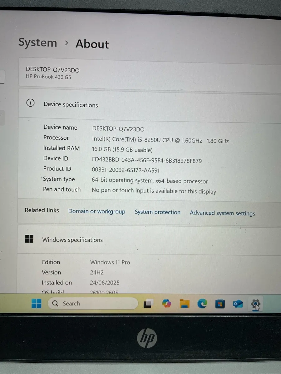 Hp laptop i5 16-256 win 11 pro - Image 4