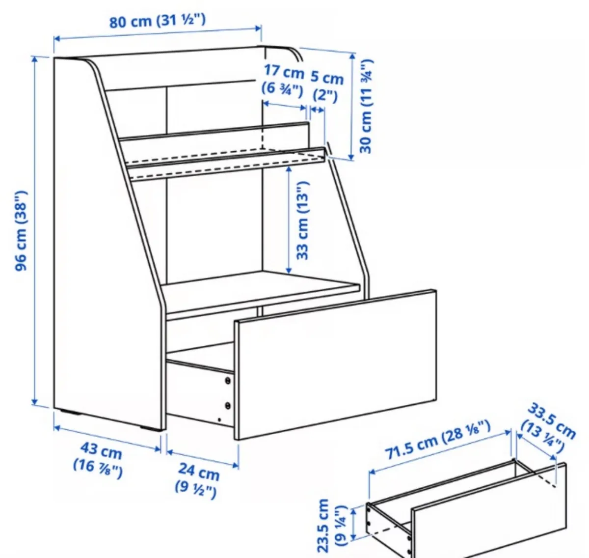 BERGIG Book display with storage, white - Image 3
