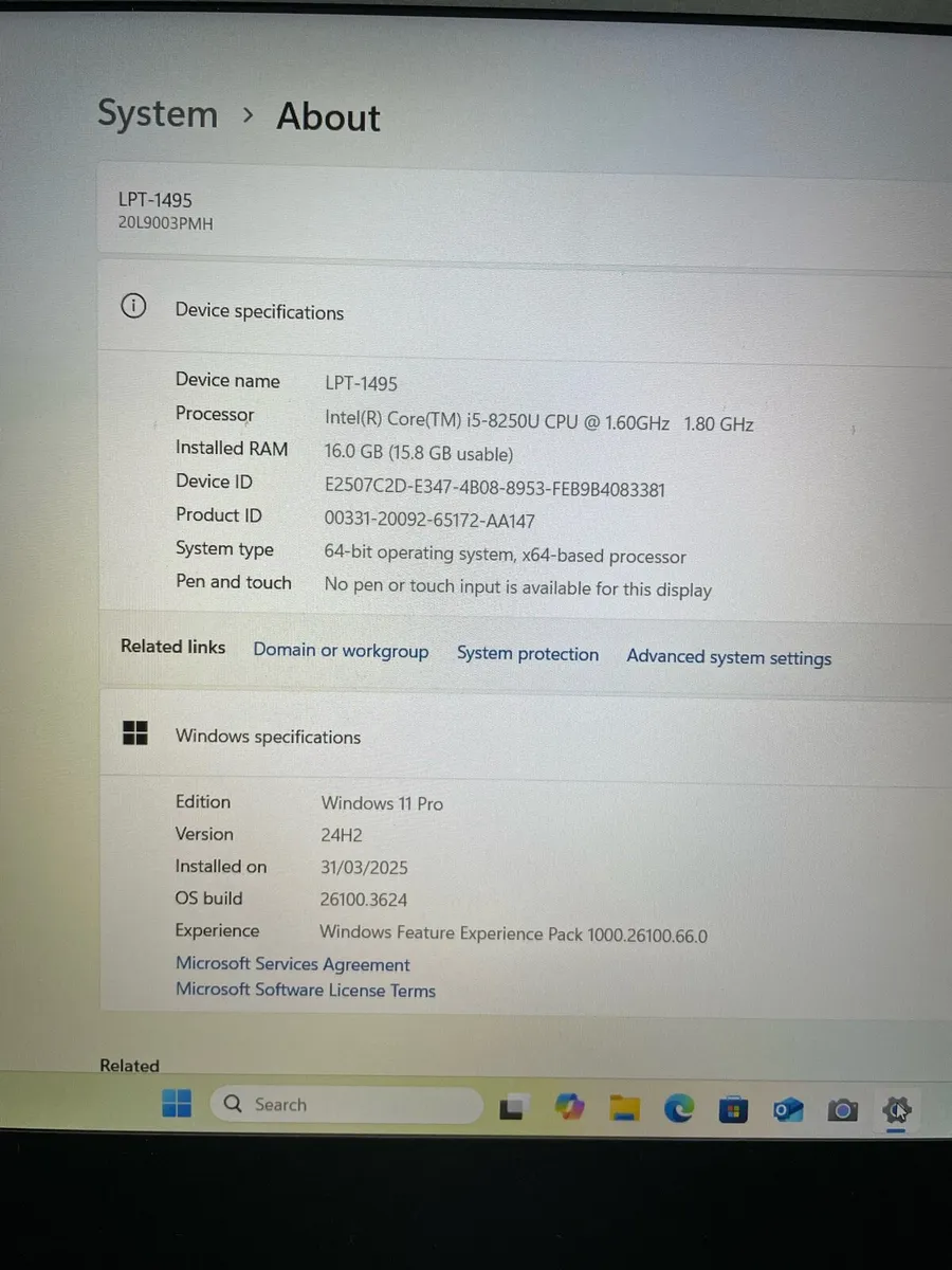 Lenovo T580 i5 pro 16-256 win 11 pro - Image 4