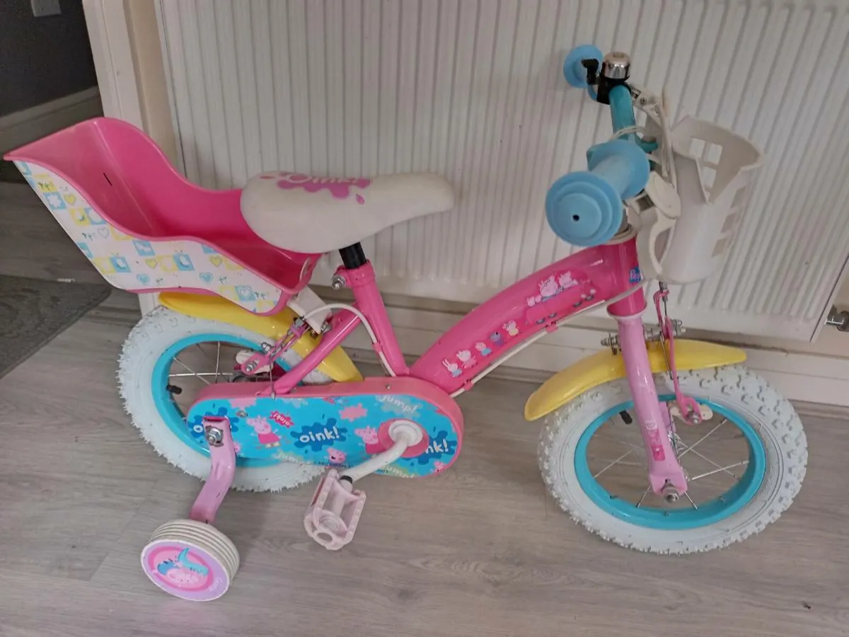 Kids pepper pig bike size 12 inch wheels - Image 2