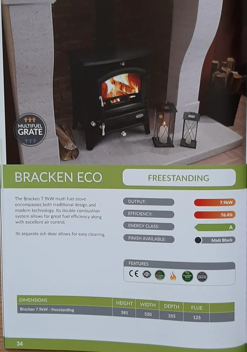 Henley  Bracken Stove 8KW Multifuel - Image 1
