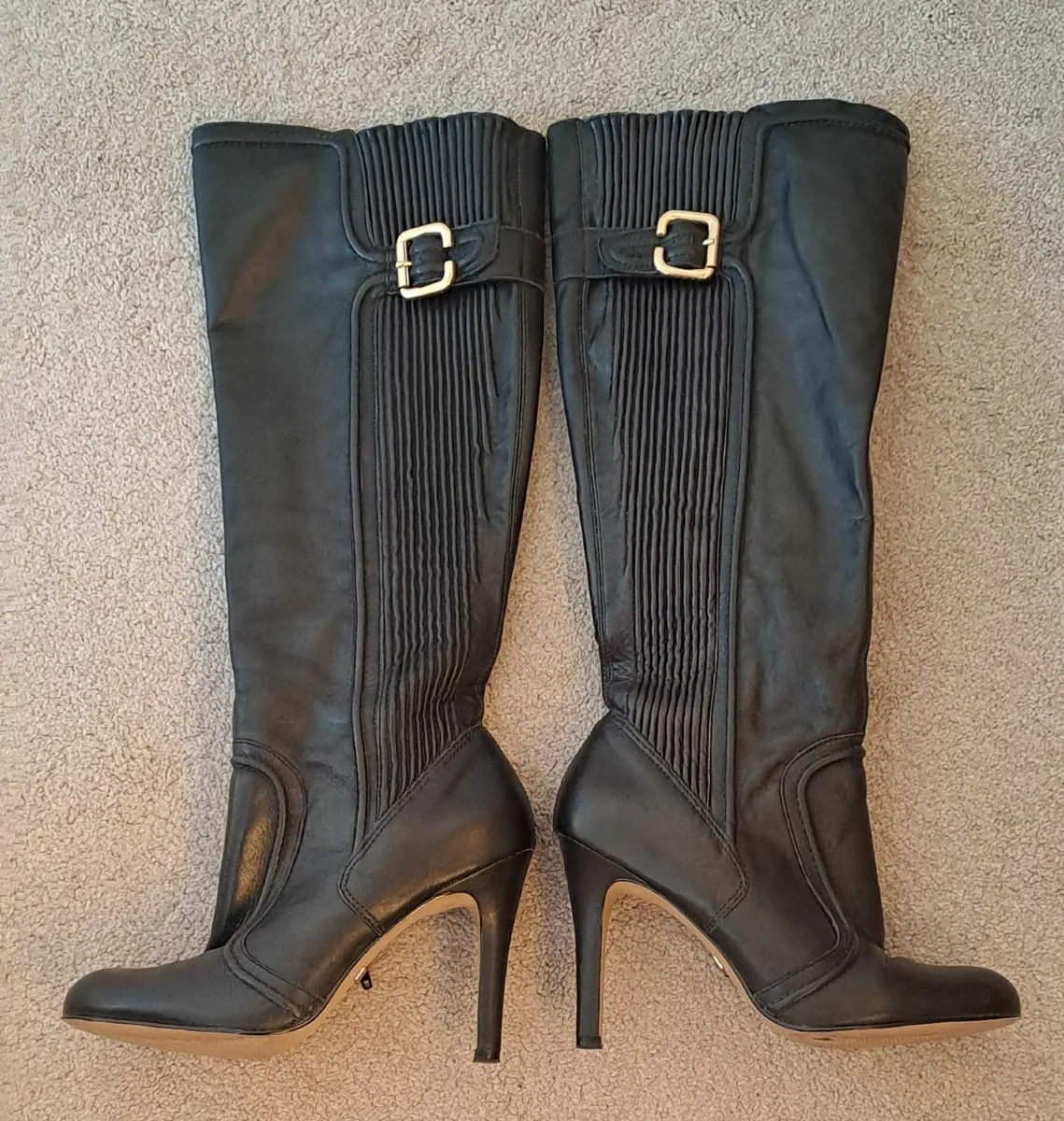 Ladies black high-heeled boots - Image 1