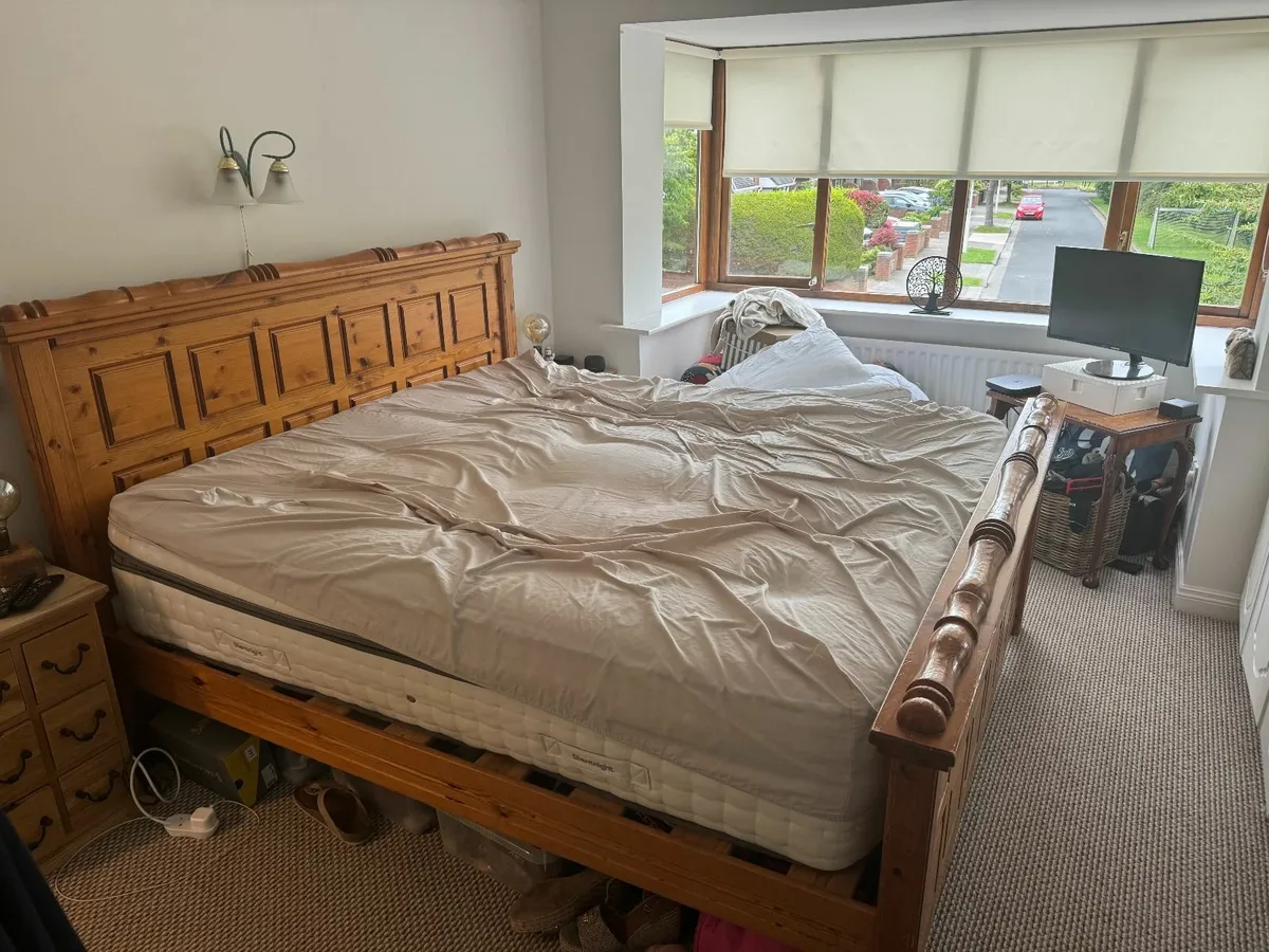 Solid Oak Super King  size bed just frame - Image 1