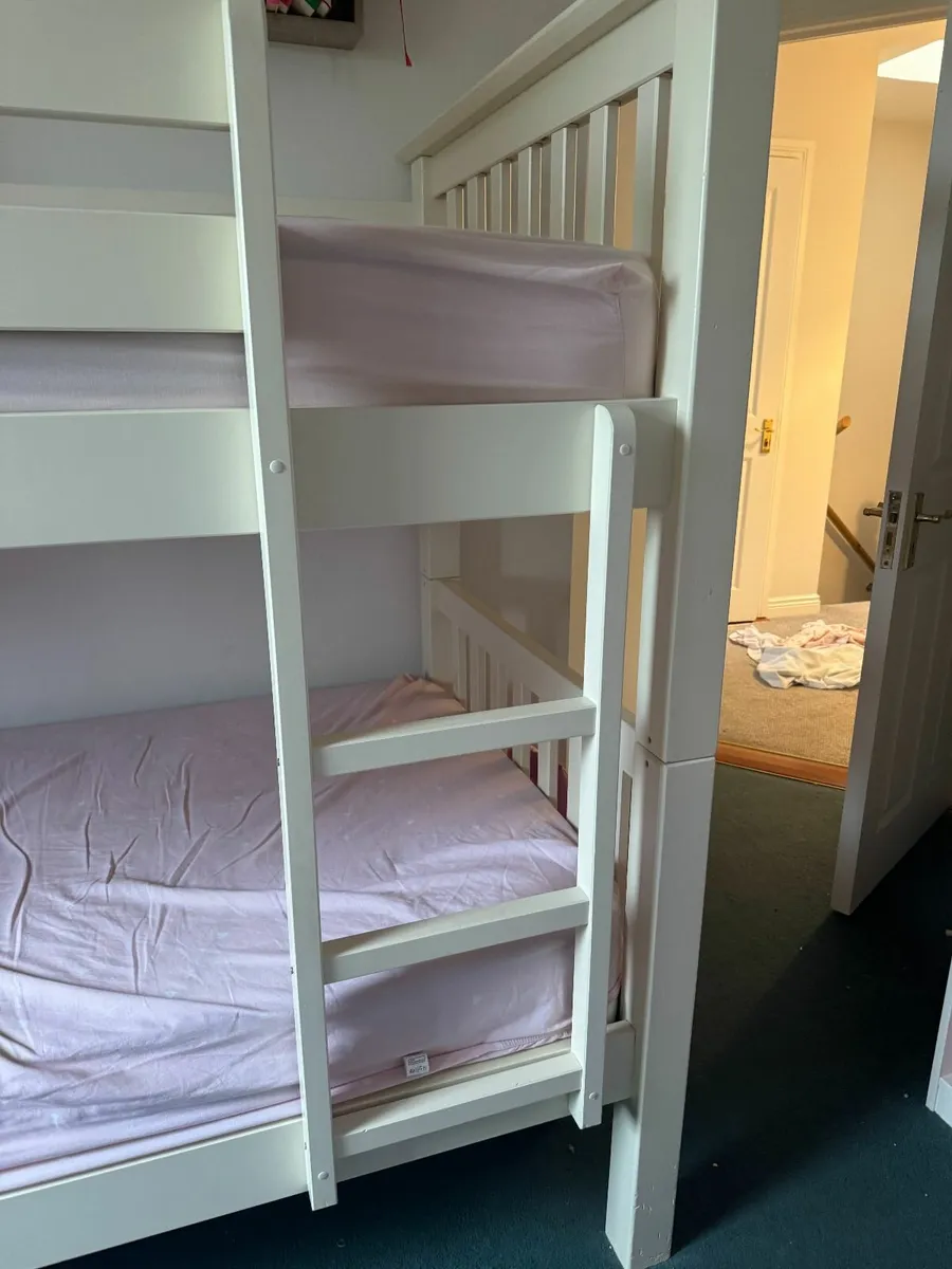Cream Solid wood Bunkbeds with mattresses - Image 2
