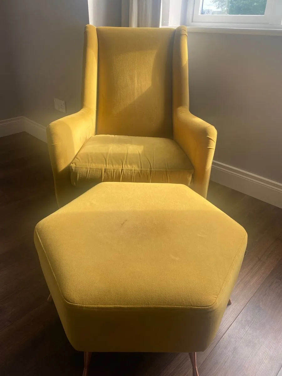 Armchair & footstool - Image 1