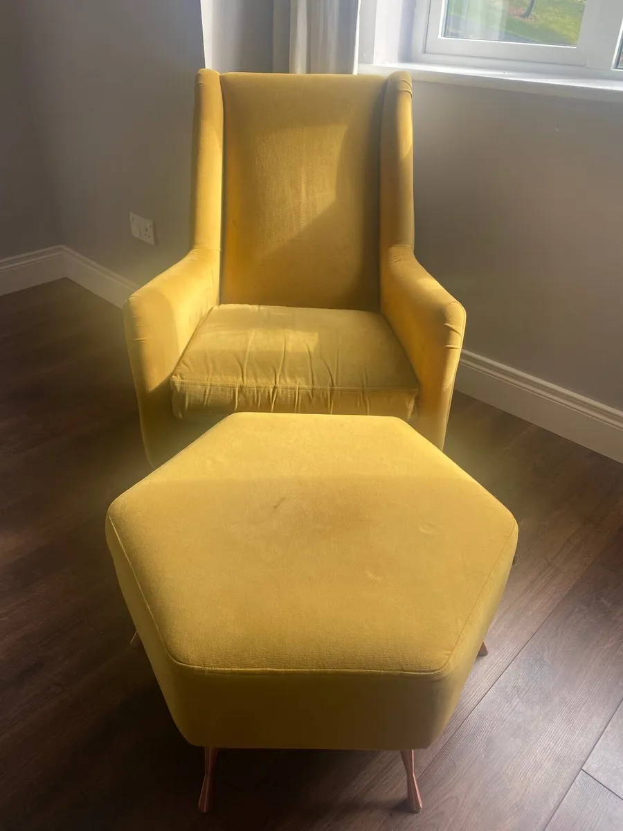Armchair & footstool - Image 2