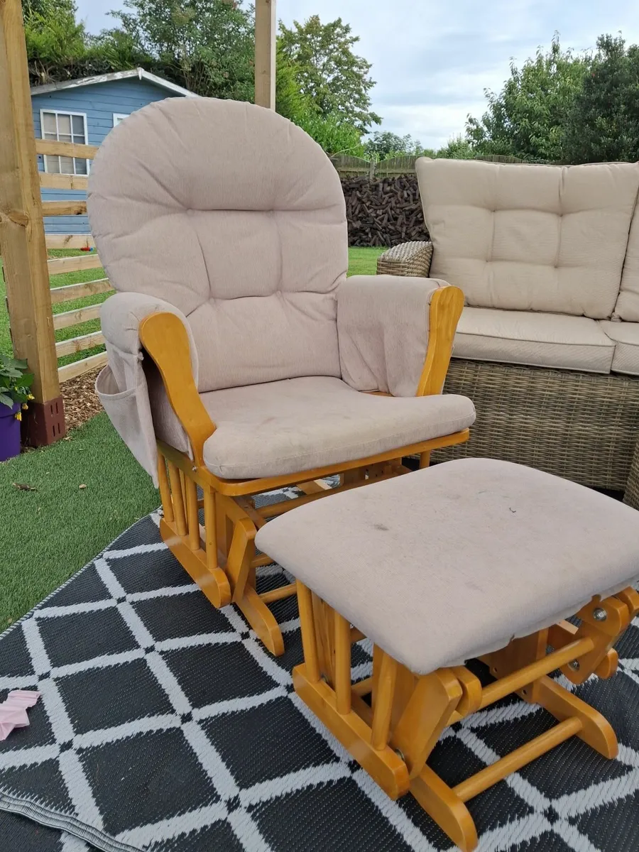 Babylo Gliding Nursing Chair and Footstool - Image 1