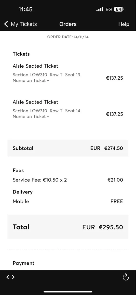Robbie Williams Tickets 2 seated Lower Cusack - Image 3