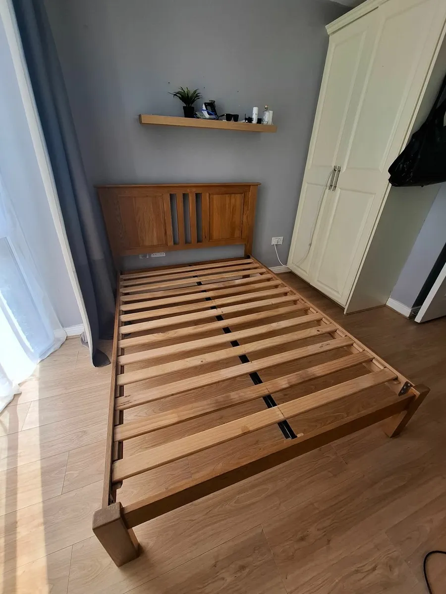 Solid Oak Double Bed - Image 2
