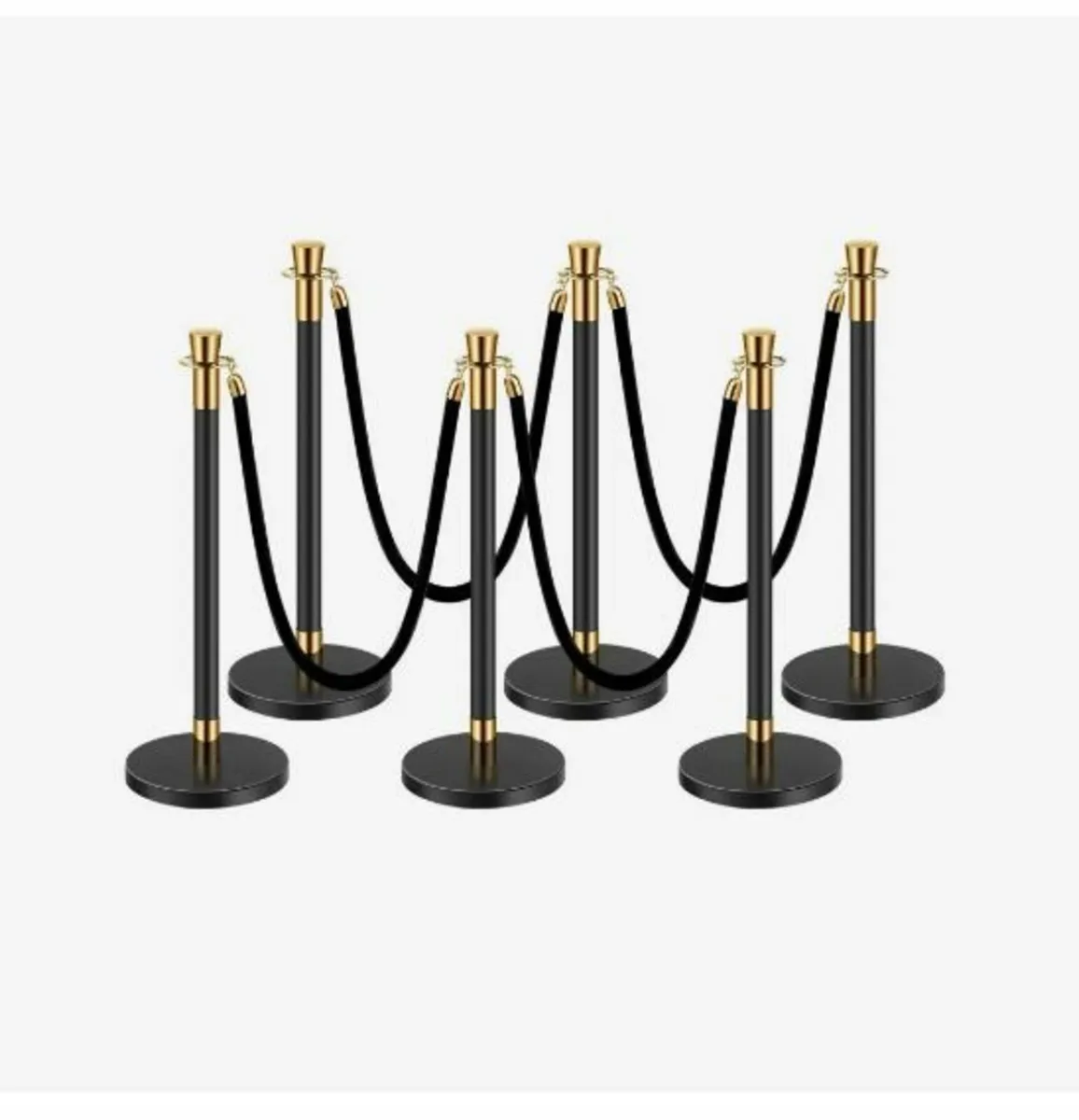 6 Pcs Stanchion Post with 4 Black - Image 1