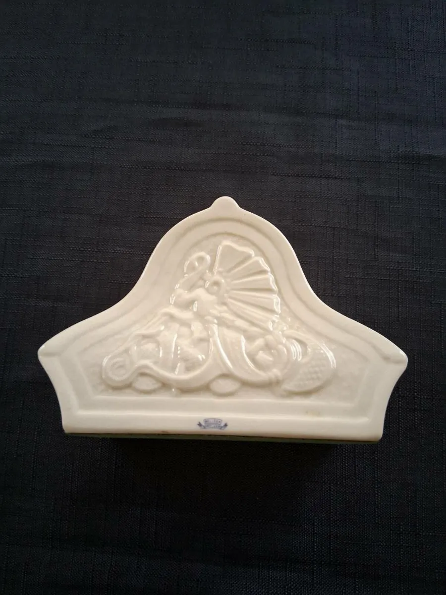 Small Belleek China Mantel Clock - Image 2