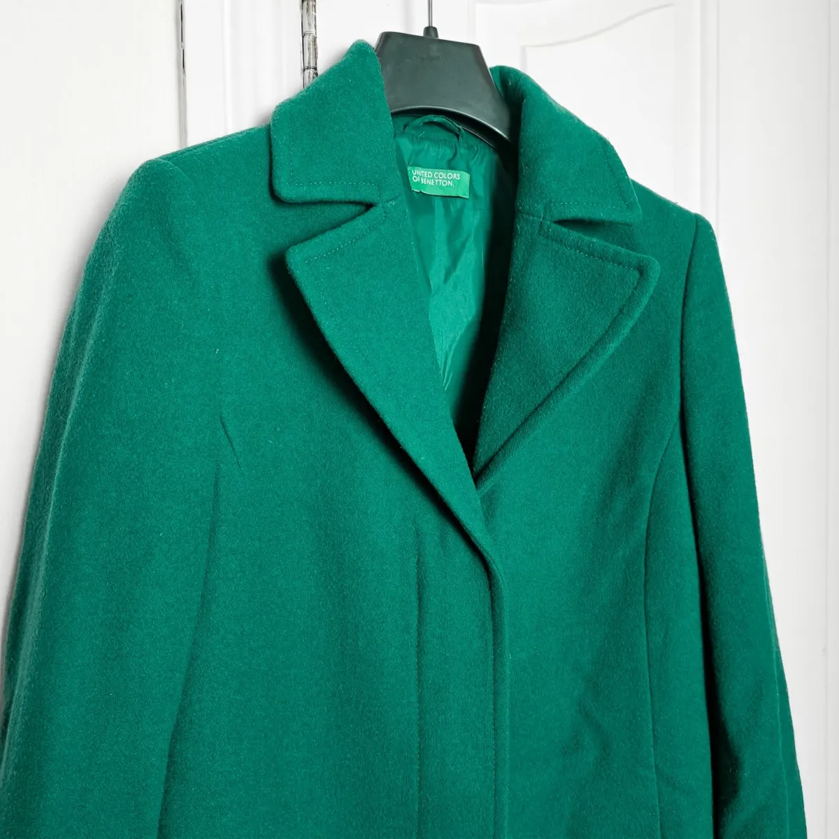 Benetton Green Emerald Wool Coat 6UK - Image 4