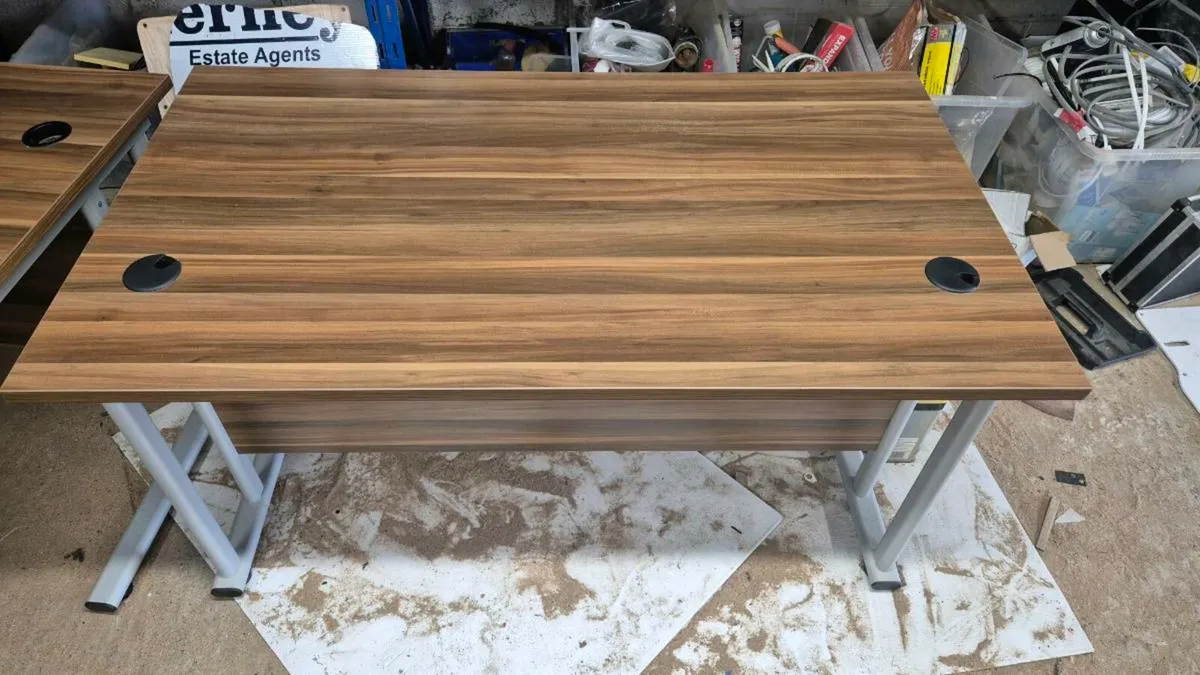 2 x Walnut & Grey Office Desks - Image 3