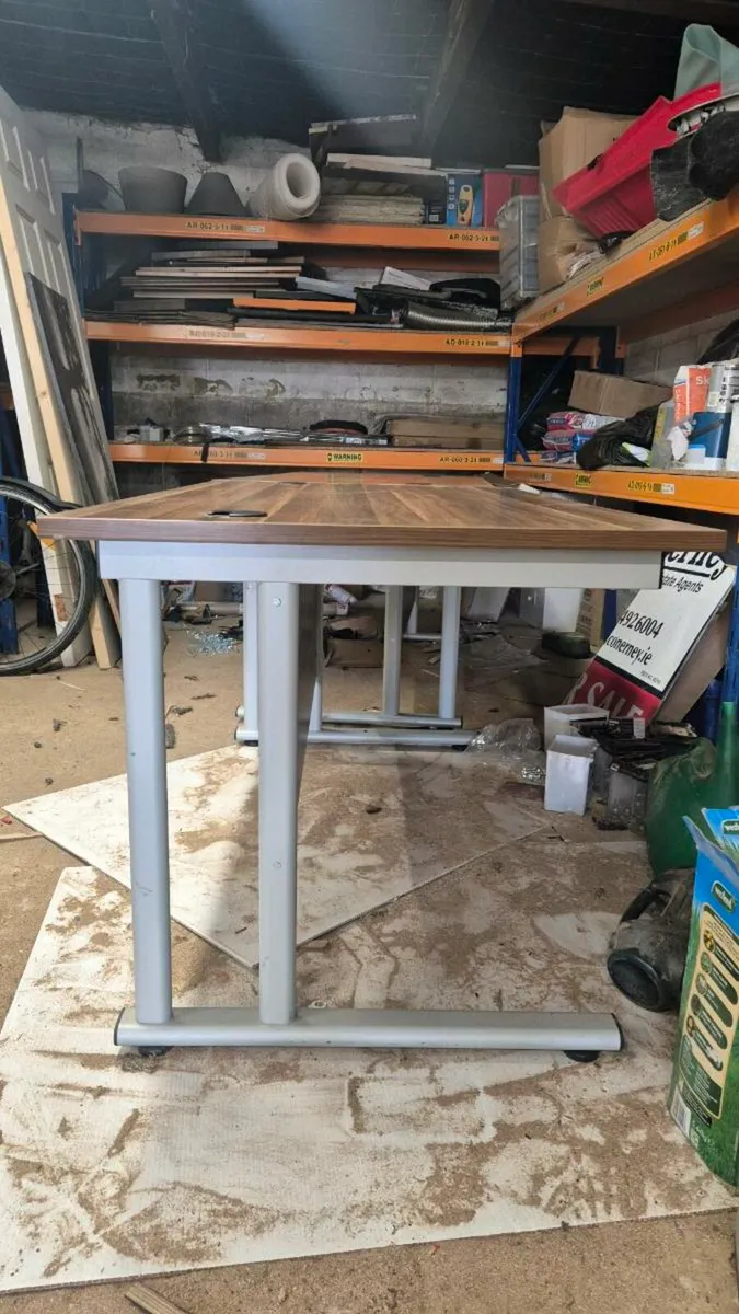 2 x Walnut & Grey Office Desks - Image 4