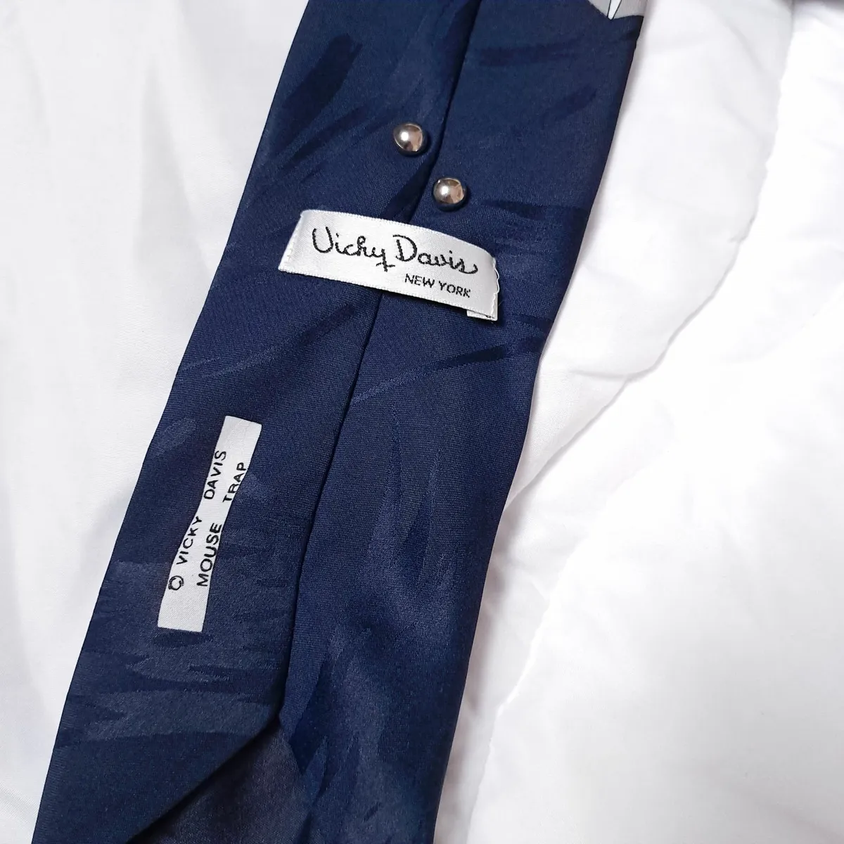 Vicky Davis Navy Blue Computer Mouse Novelty Tie - Image 4