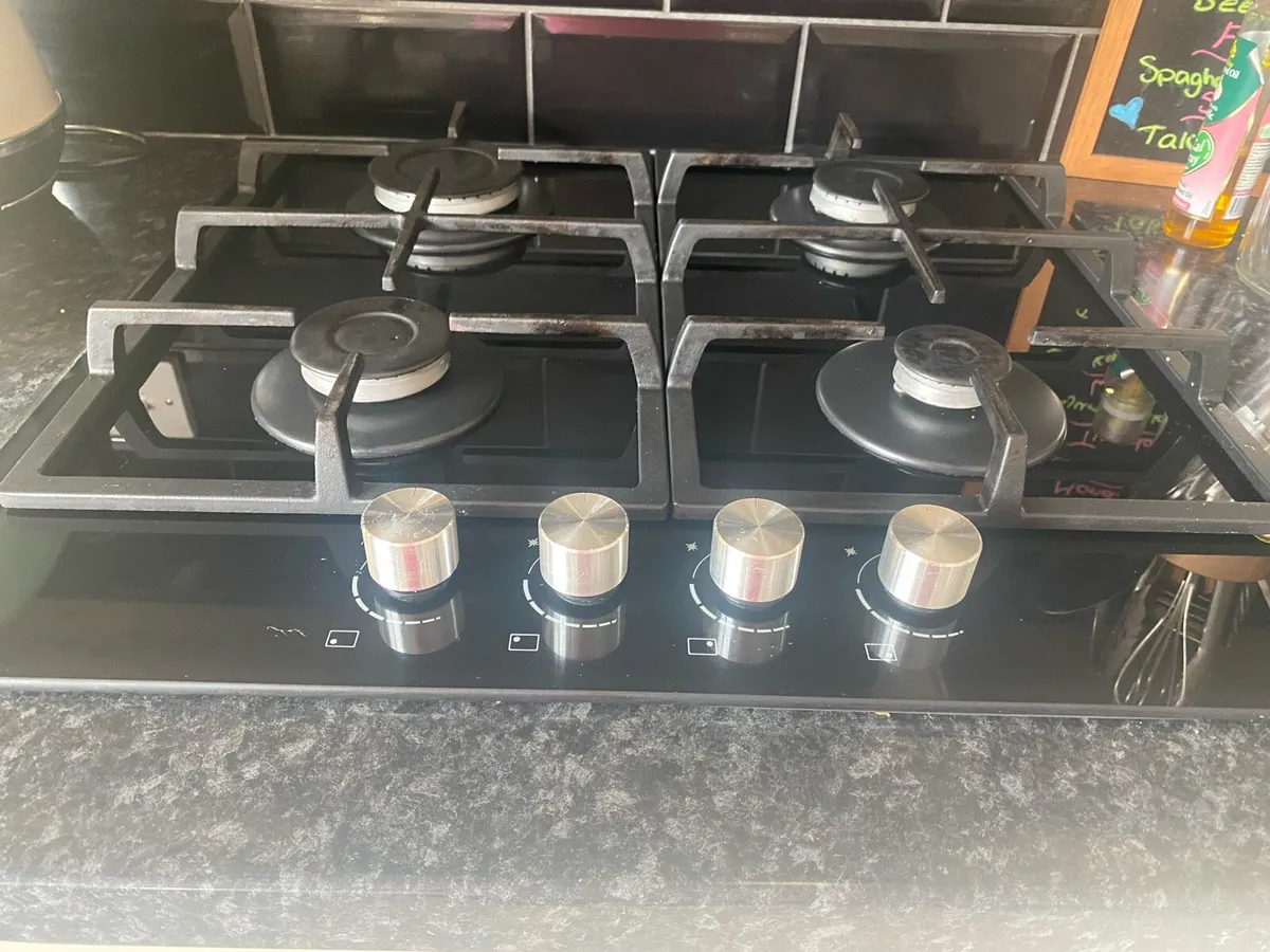 GAS GLASS HOB BLACK 59CM - Image 2