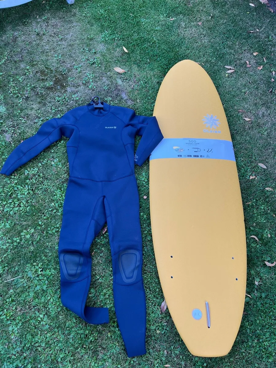 Surfboard & wetsuit - new - Image 1