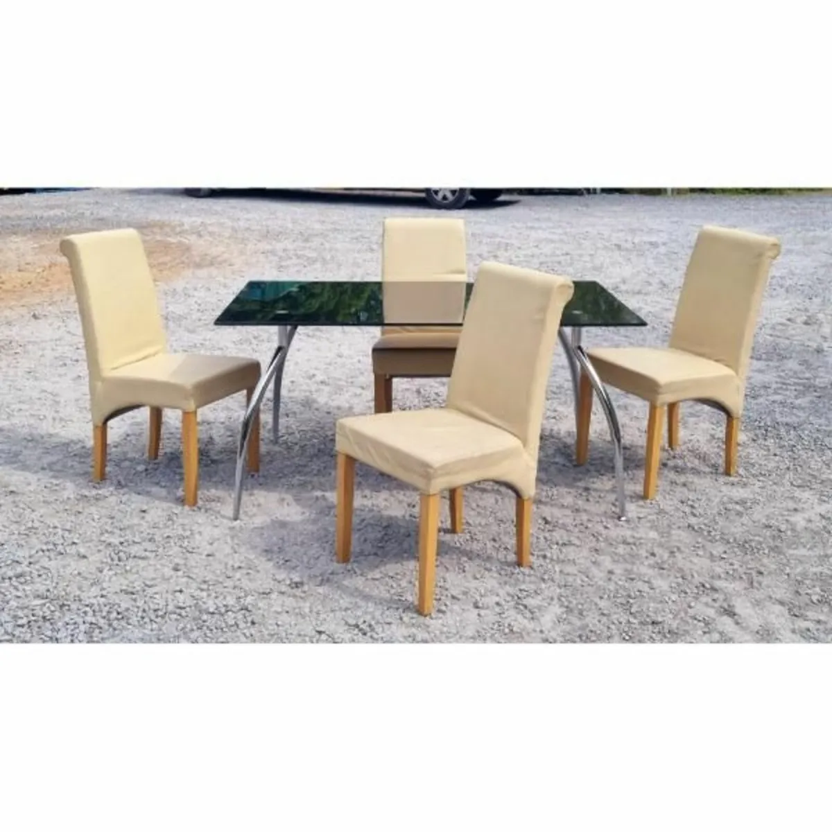 Glass Top Dining Table & Four Chairs – KAS508 - Image 1