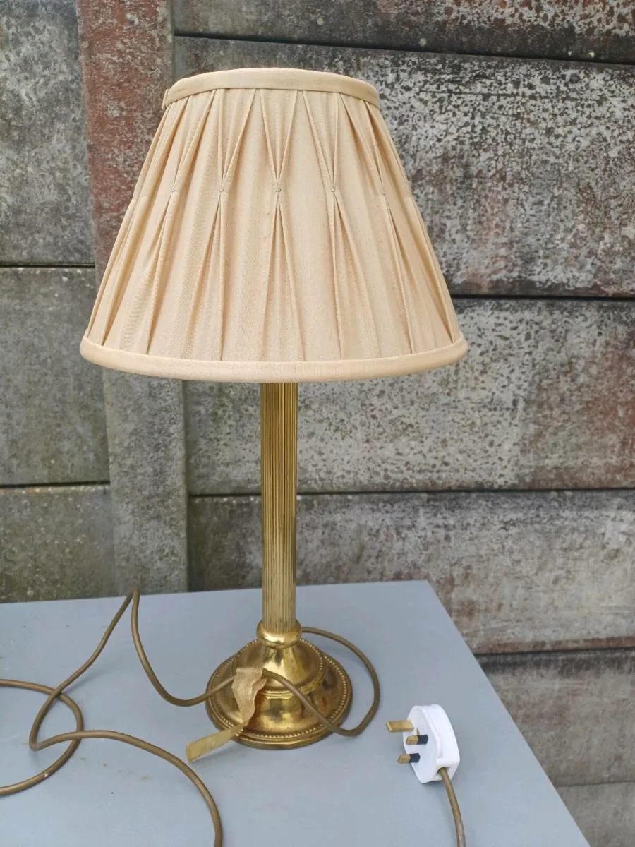 Vintage Brass Column Table Lamps - Image 4