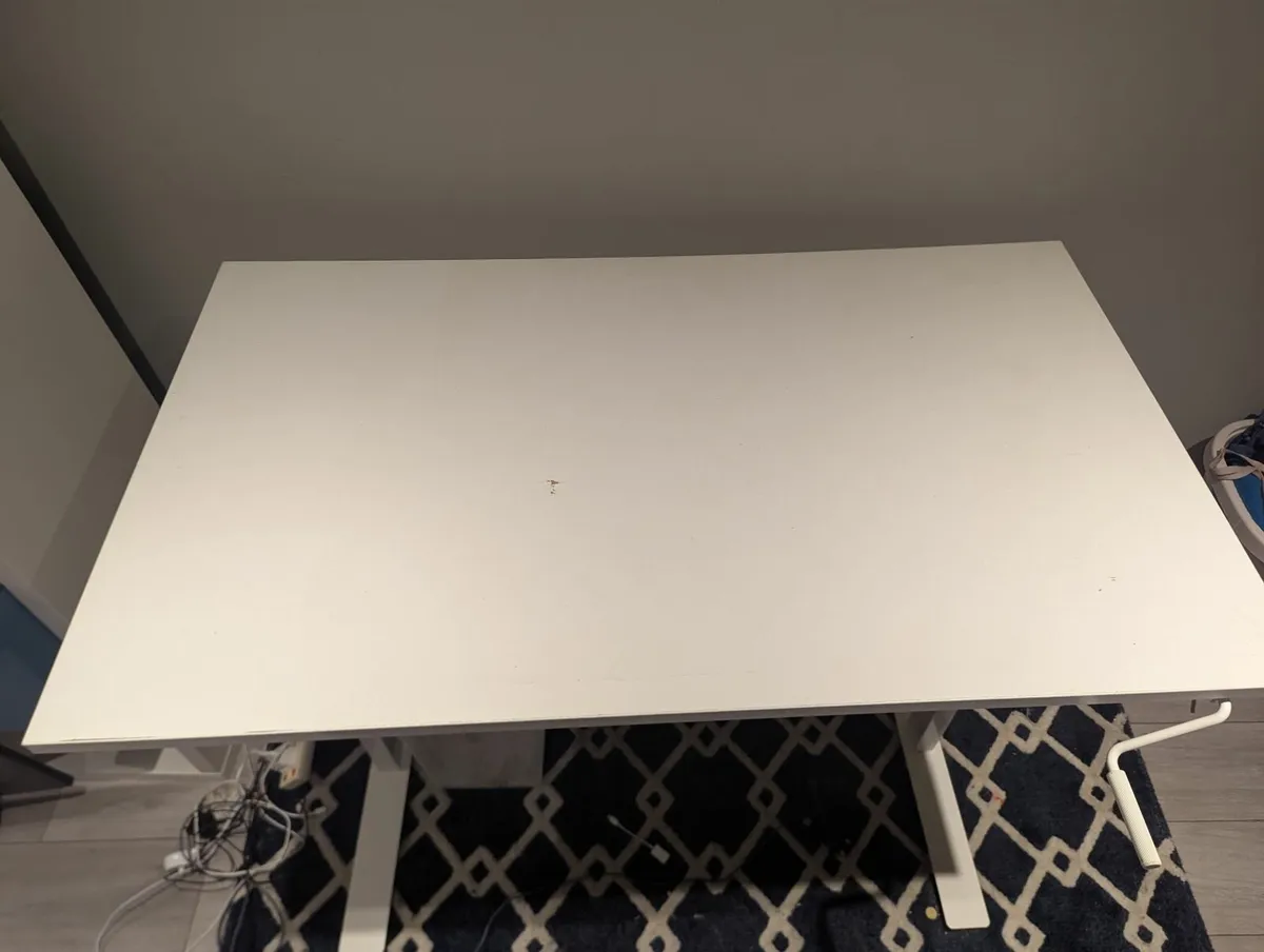 IKEA TROTTEN Sit/Stand Desk - White (120x70 cm) - Image 1