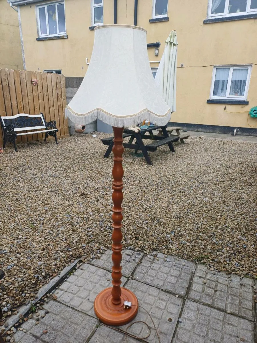 Vintage Bobbin Turned Floor Lamp - Image 1