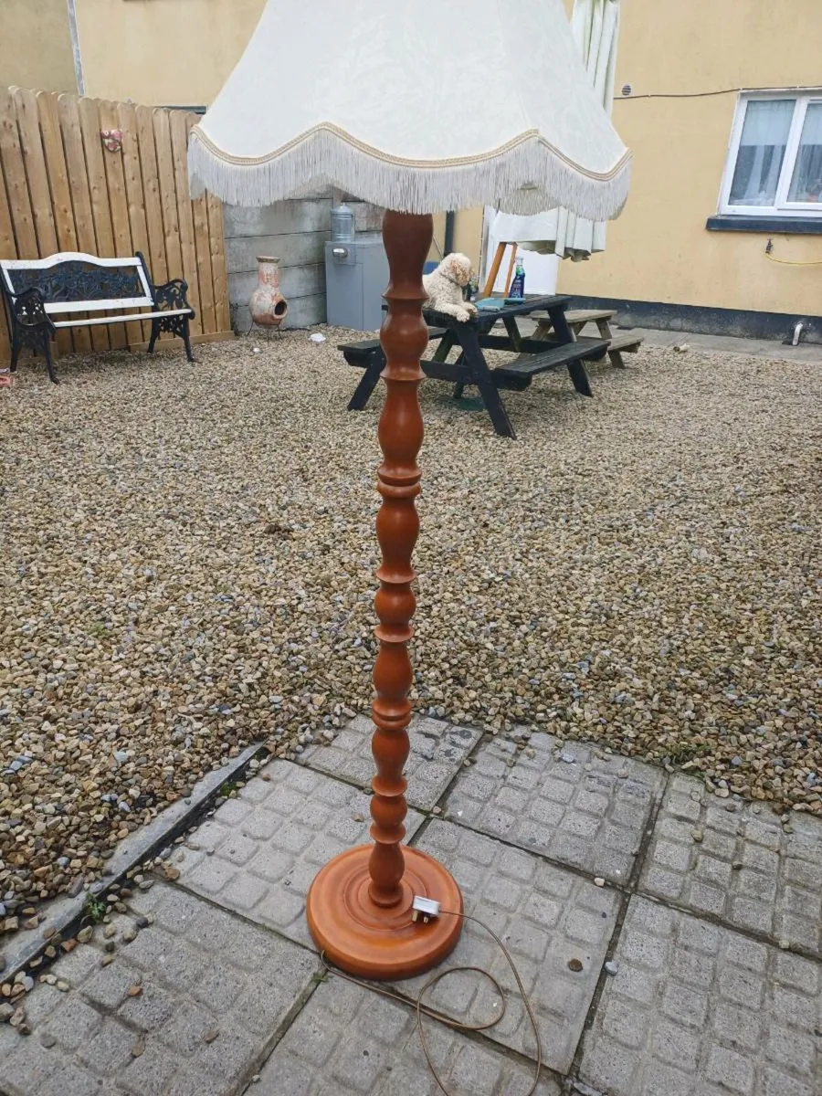 Vintage Bobbin Turned Floor Lamp - Image 2