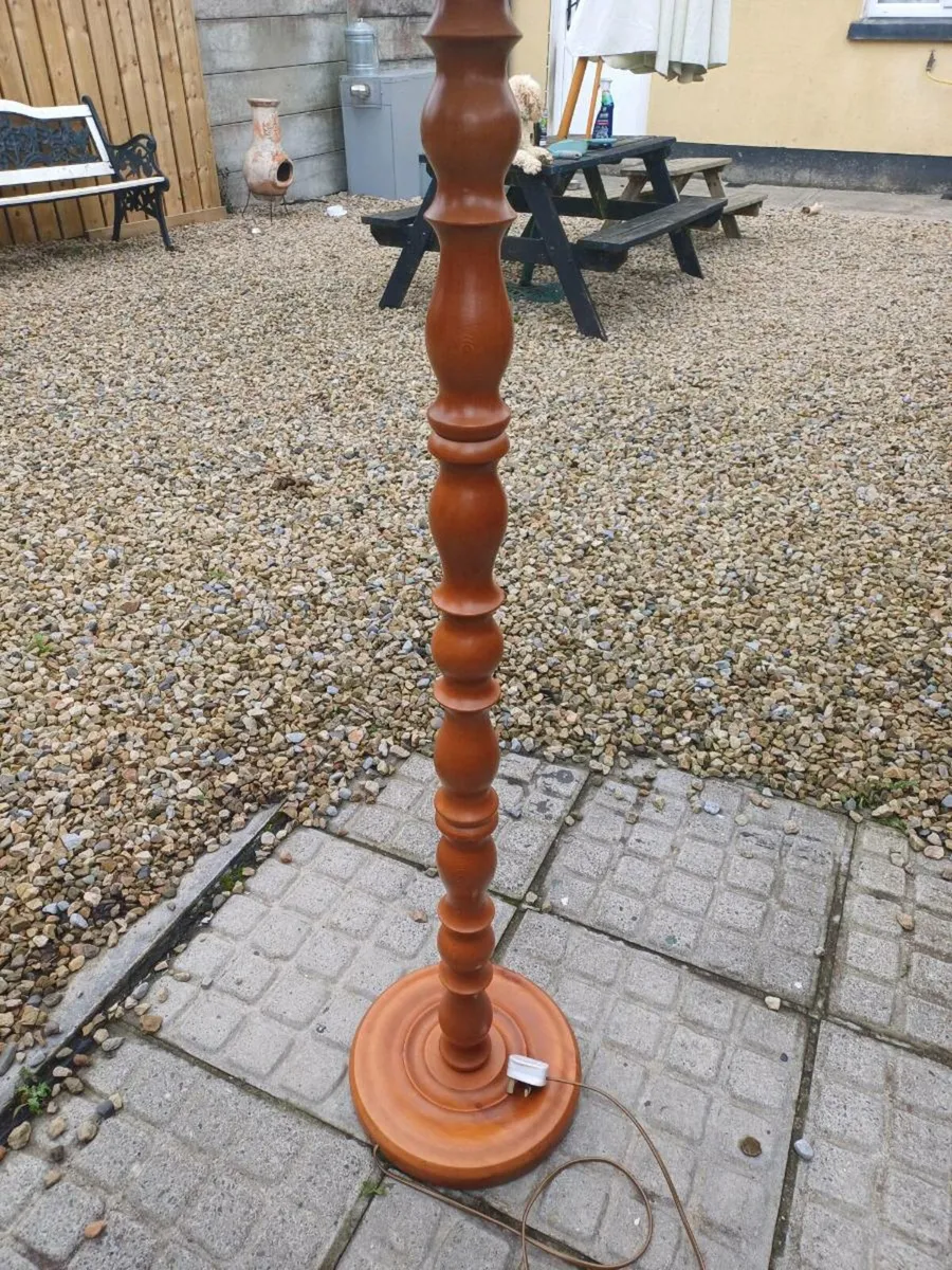 Vintage Bobbin Turned Floor Lamp - Image 4